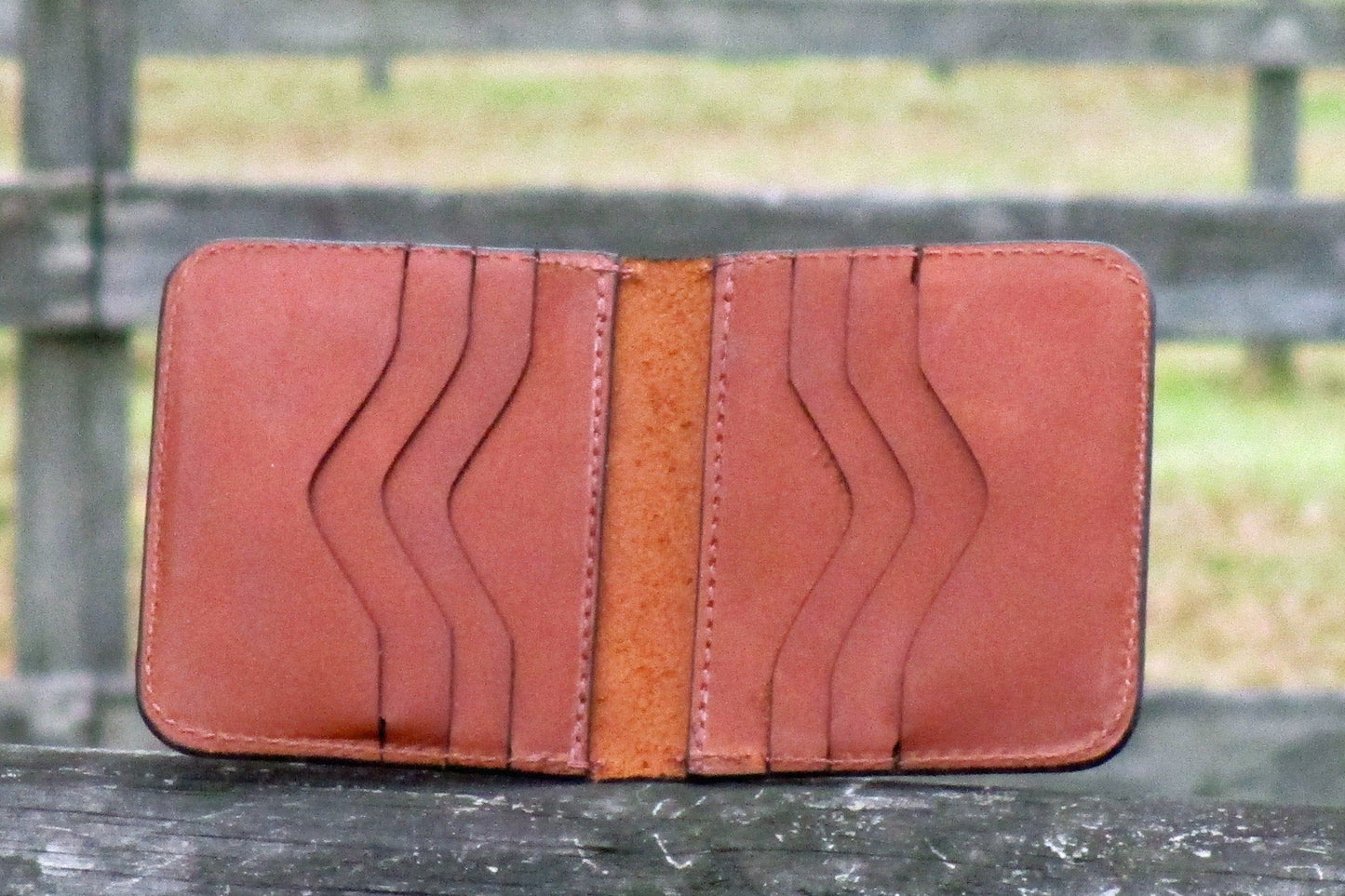 Card Holder Wallet Med Brown Leather