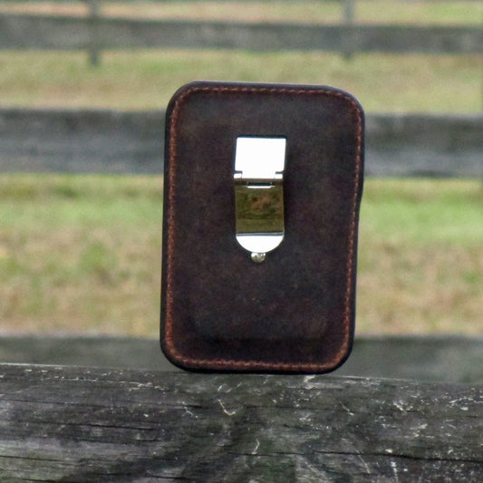 Front Pocket Card and Money Clip Crazy Horse Leather