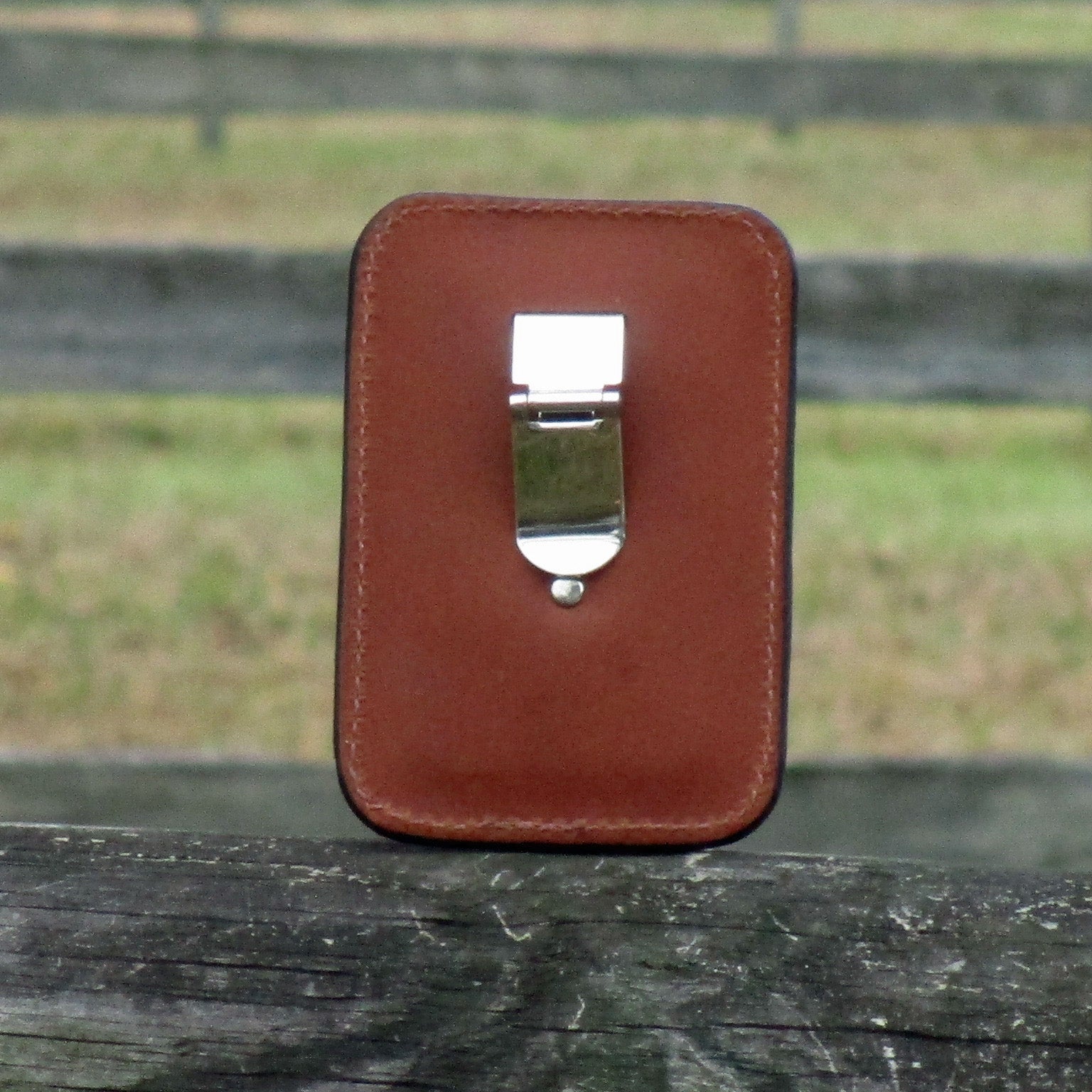 Front pocket wallet Card and Money Clip Med, Brown