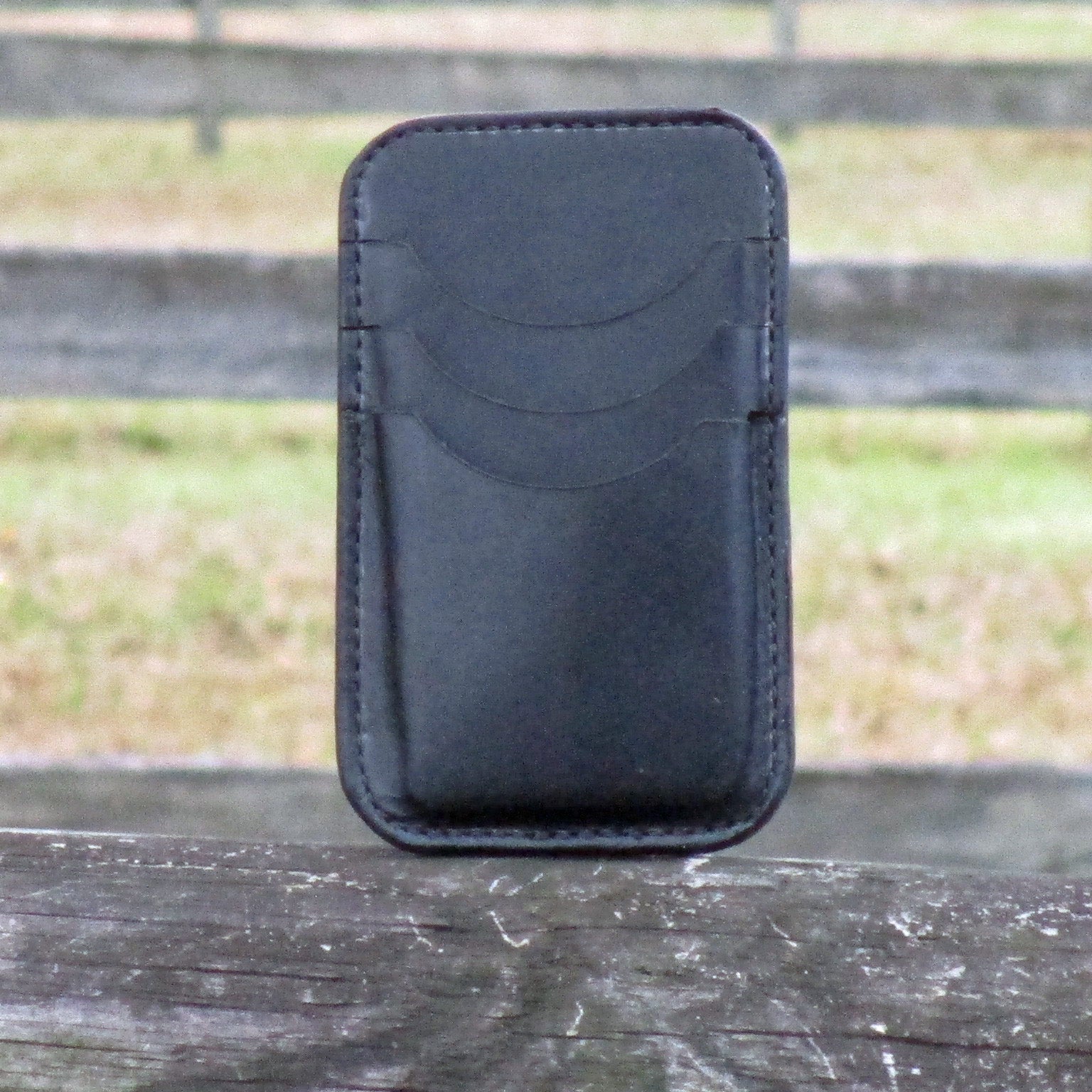 Front Pocket Wallet in Black Leather
