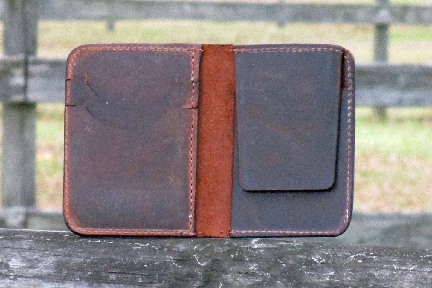 Front pocket card and folding money Crazy Horse Leather