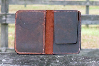 Front pocket card and folding money Crazy Horse Leather