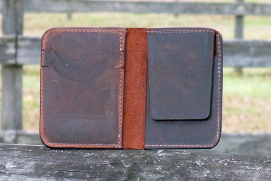 Front pocket card and folding money Crazy Horse Leather